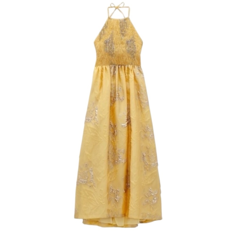 Zara Limited Edition Yellow Halterneck Midi Dress - Picture 3 of 16